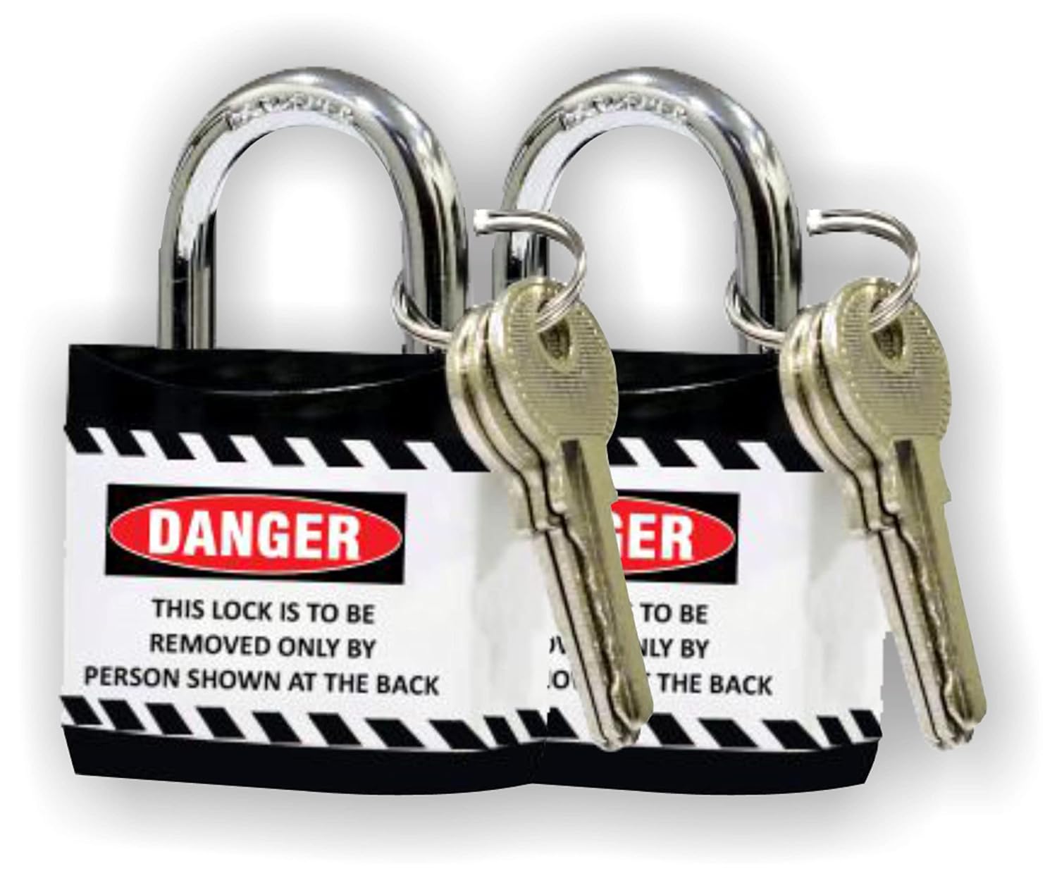 Asian Loto Regular Shackle Jacket Padlock with 3 Keys (Set of 2) Black