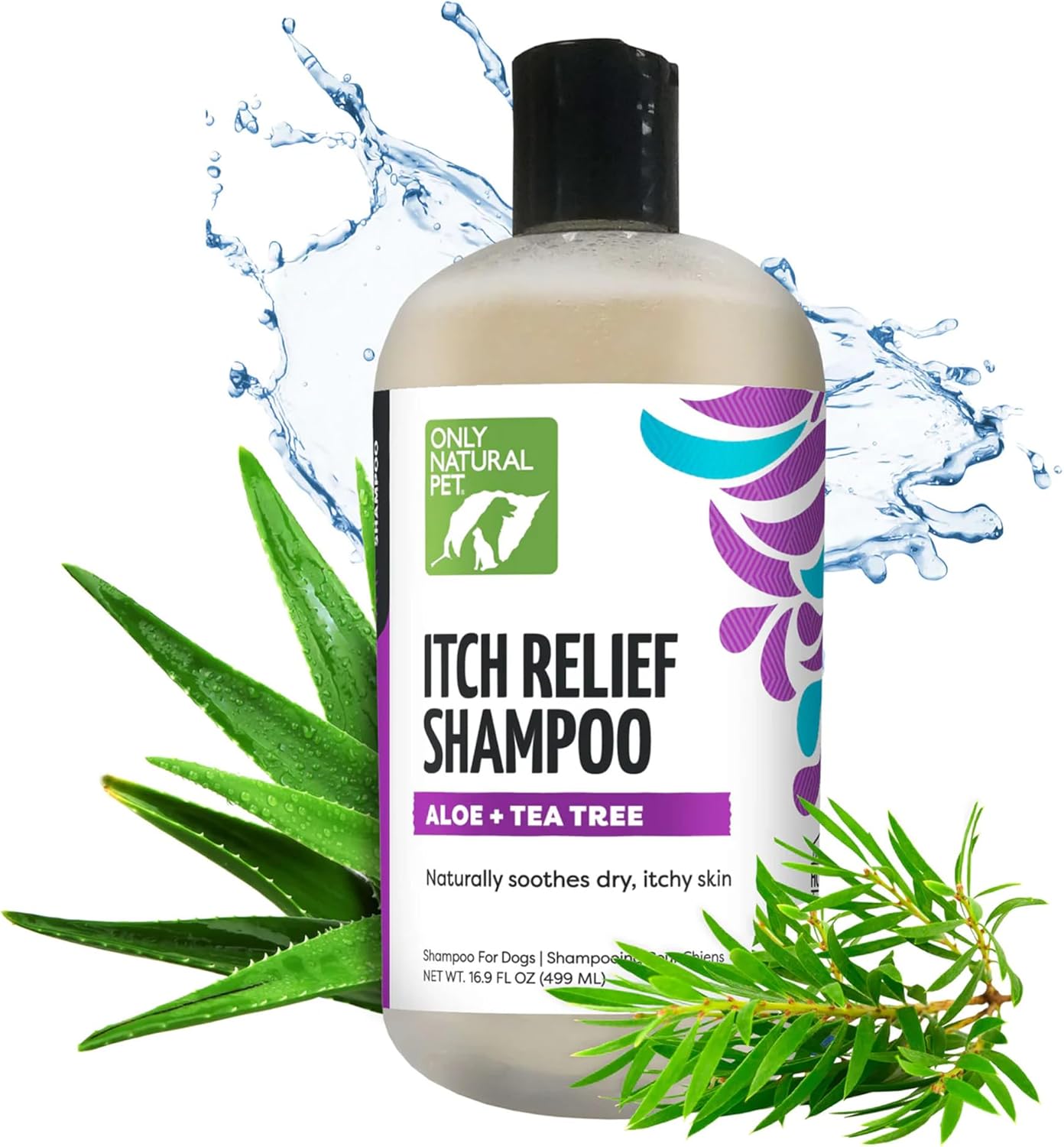 Only Natural Pet Itch Relief Spray with Aloe + Tea Tree for Dogs, Anti Itch Spray for Dogs Allergies to Soothe Dry Irritated Skin and Itchy Skin Relief - 8 oz