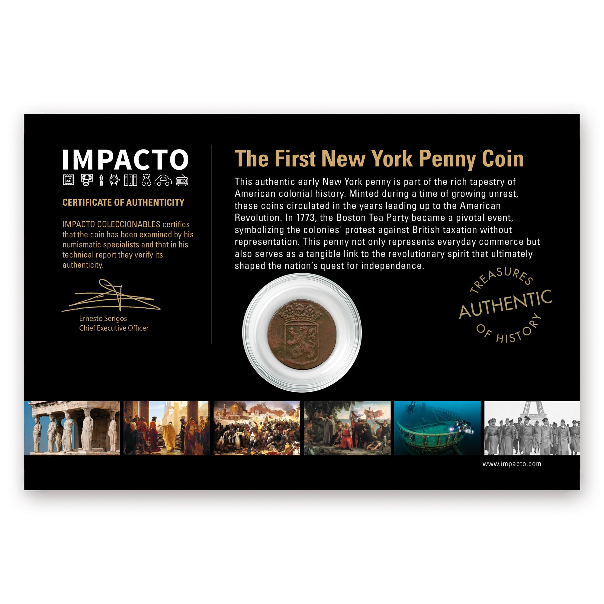 IMPACTO COLECCIONABLES | Moneta autentica Penny Duit di New York (1726–1794) | Collezione dell'America coloniale verificata e certificata