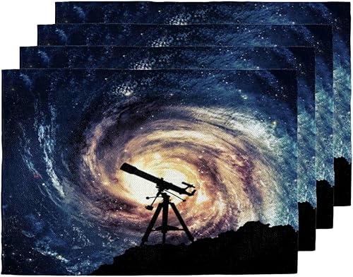 Planet Fun Placemats Set of 4 Table Mats Washable Placemat Waterproof Place Mats for Party Home Dining Table Decor 18x12 in