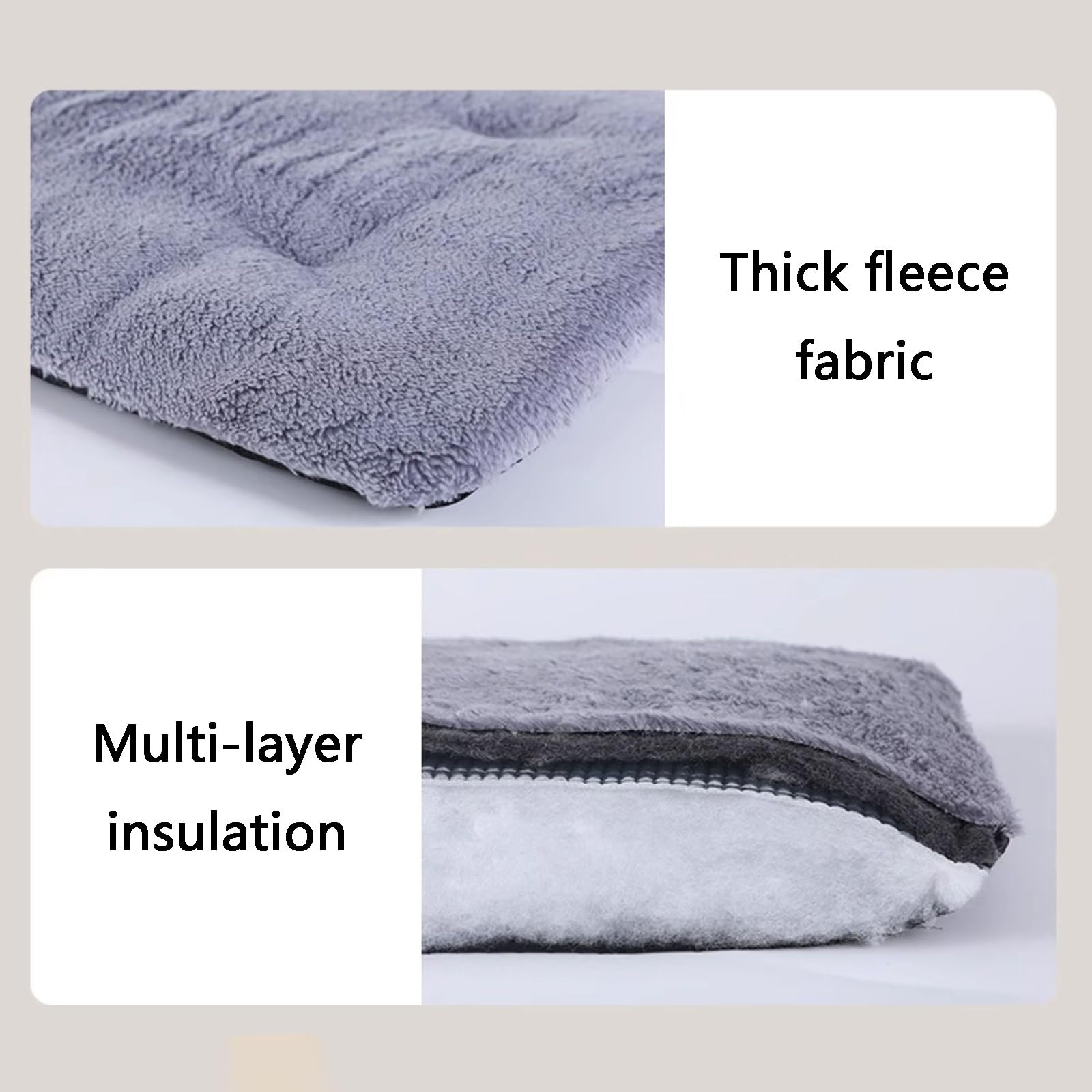 Tapis Auto Chauffant Chat, Tapis Chauffant pour Animaux de Compagnie, sans Électricité, Doux et Confortable, pour Usage Intérieur et Extérieur(Gray,Medium)