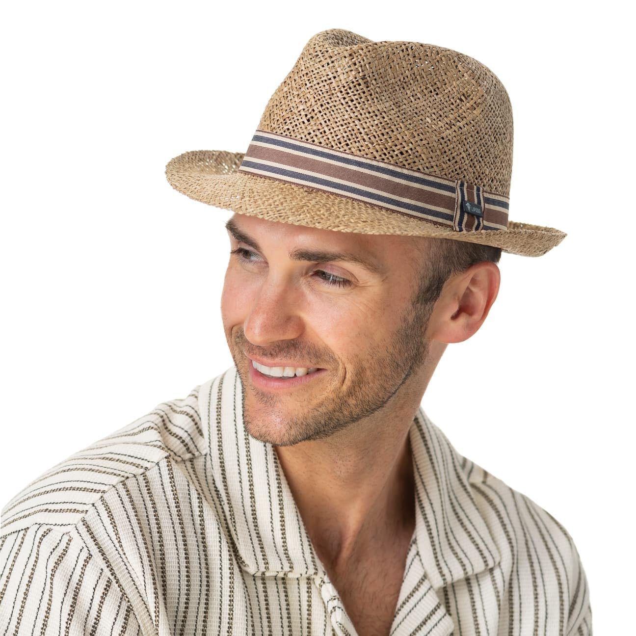 CAPPELLISHOP Lejalo Cappello Trilby Paglia Fascia a Righe Prodotto in Italia Unisex Primavera Estate
