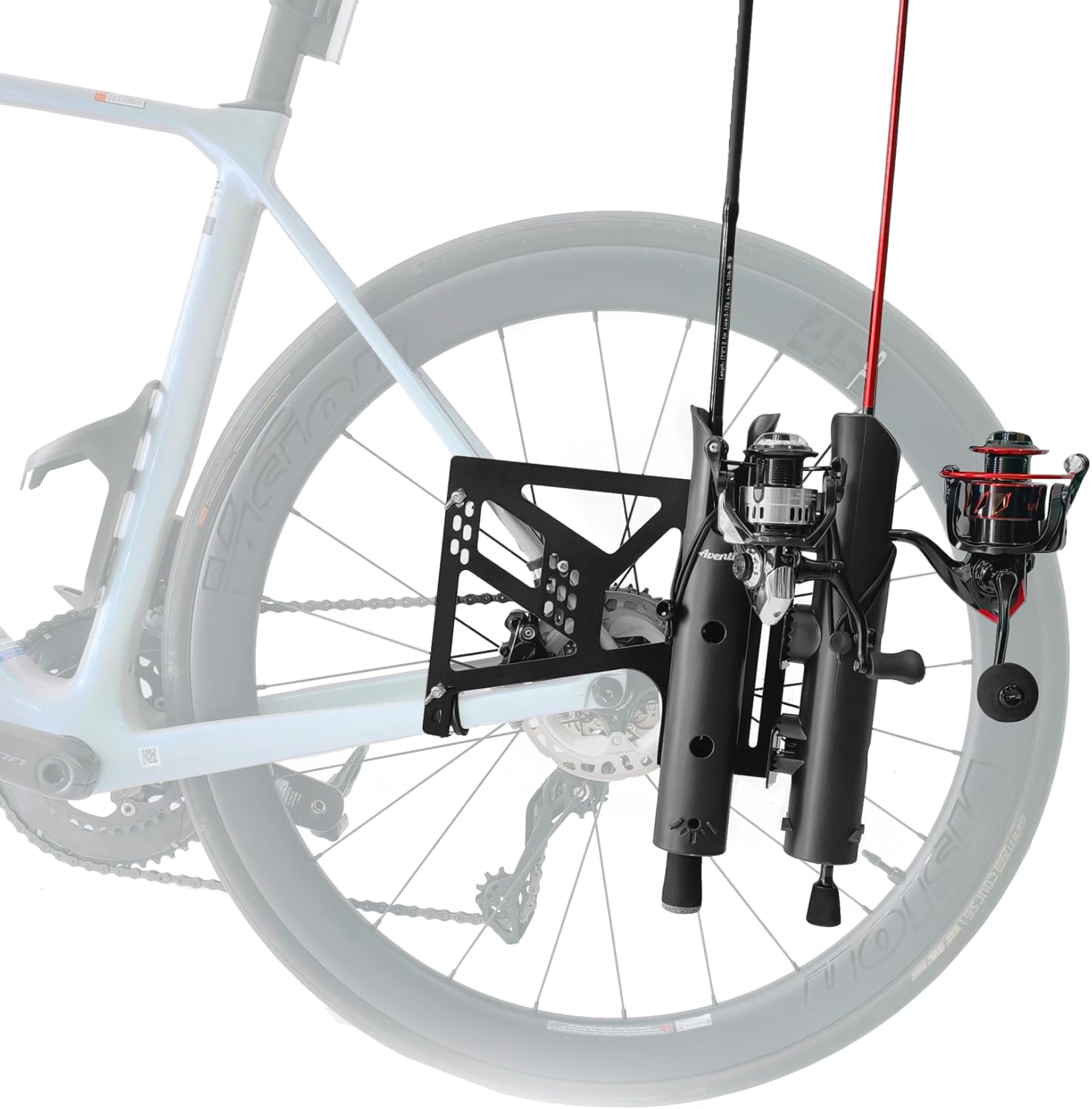 Aventik Bike Fishing Rod Holder for Bike Hold 2 Rods Easy to Mount Secure Stable Fishing Pole Holders
