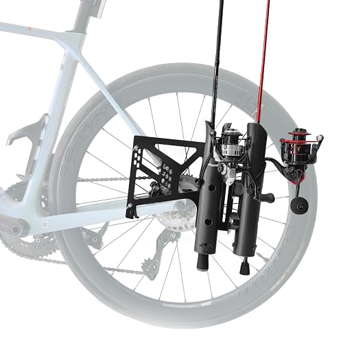 bicycle fishing pole mount Bike Rod Holder,Holds 2 Rods,Rod Rack for Fishing (Black) : Sports & Outdoors Release Single Rod Holder and carry one spinning or fly reel on your rear rack Aventik Bike Fishing Rod Holder