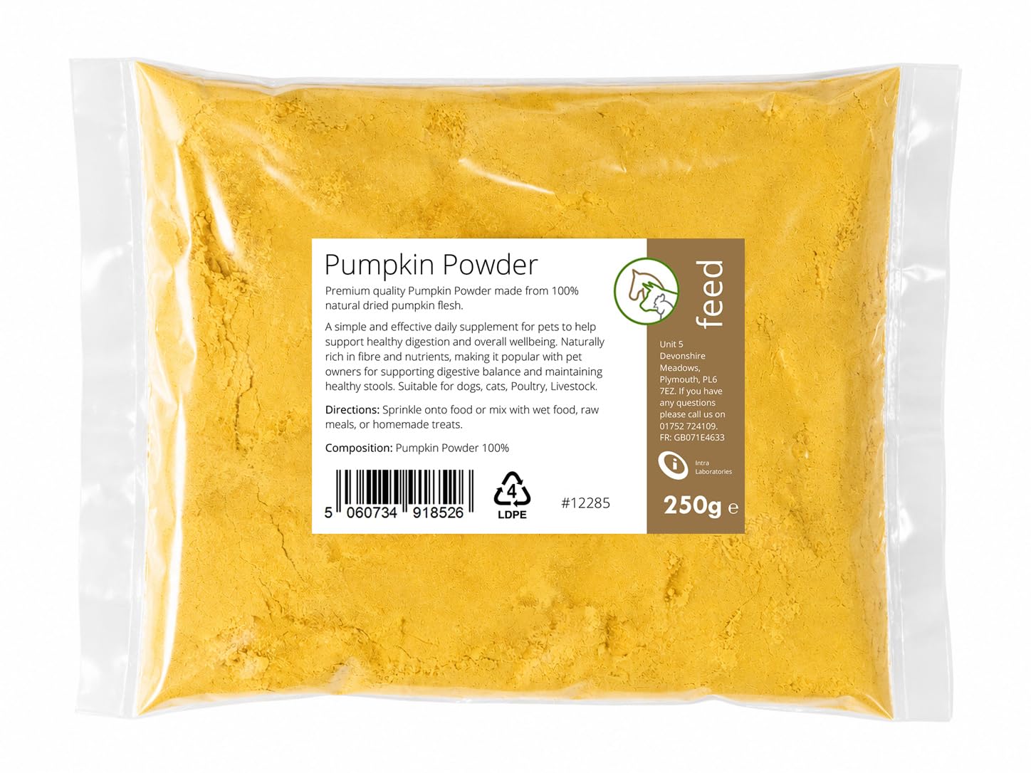 Intralabs 250G Pumpkin Powder Dogs, Horses, Pets