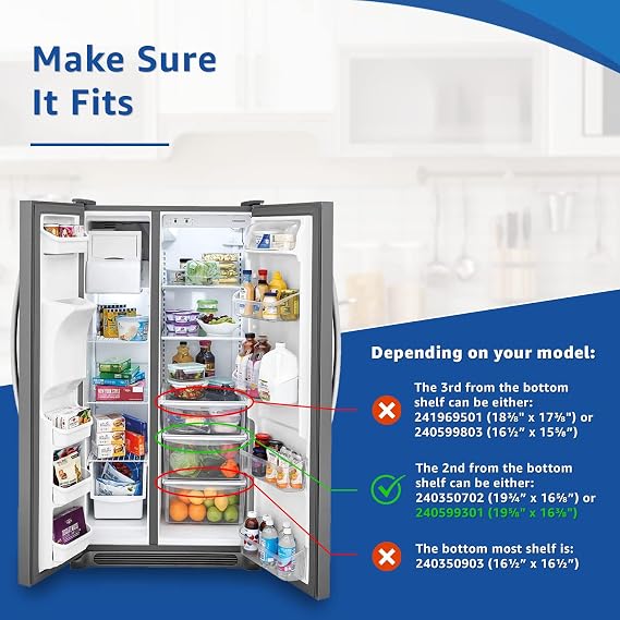 UPGRADED Lifetime Appliance 240599301 Upper Crisper Pan Cover Compatible with Frigidaire Refrigerator