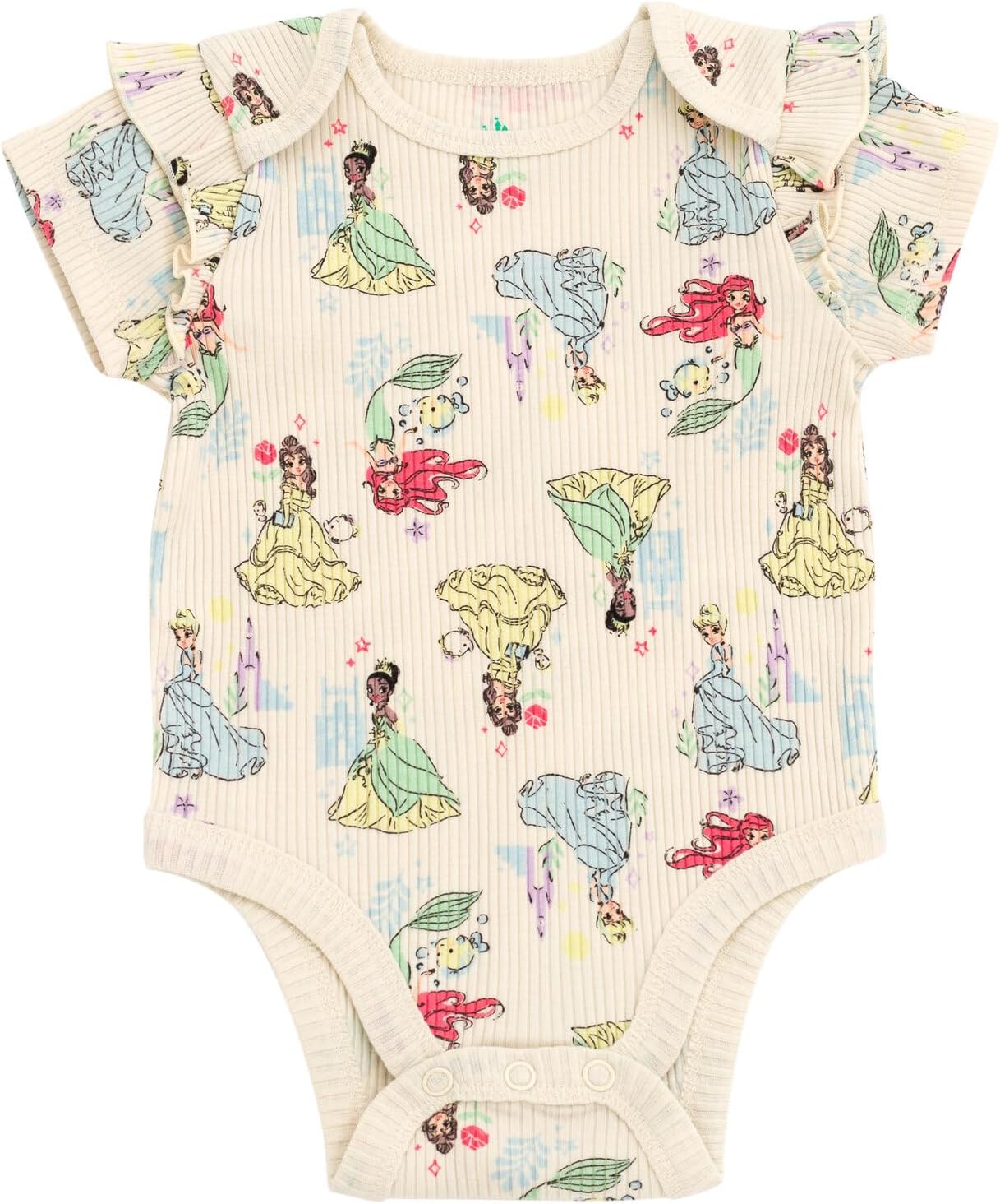 Disney Baby Girls Ribbed Bodysuit, Shorts and Headband 3 Piece Outfit Set Newborn to Infant Sizes (Newborn - 24 Months) - Image 4