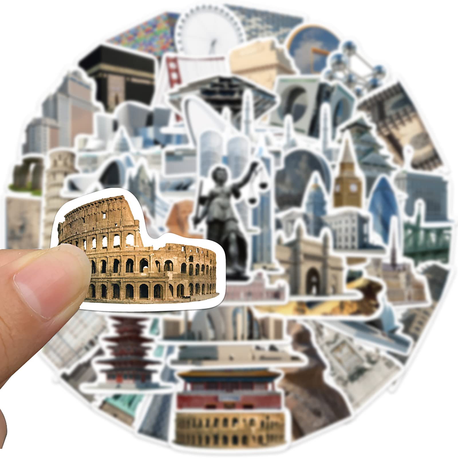 Snapklik.com : 65pcs World Architecture Cool Trendy Buildings Stickers ...
