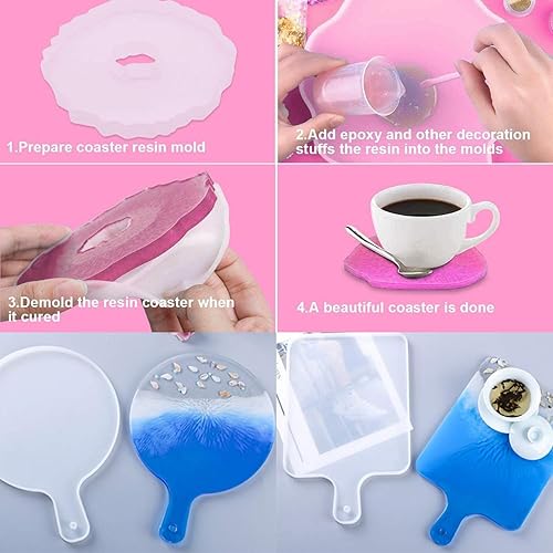 Miniatura 9 de Moldes de resina, moldes de epoxi, moldes de resina de silicona, moldes de bandeja para resina epoxi, moldes para fundición de resina (2 piezas)