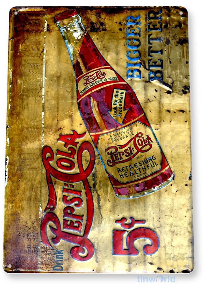 Amazon.com: Tinworld Tin Sign: Pepsi Cola Metal Decor Wall Art