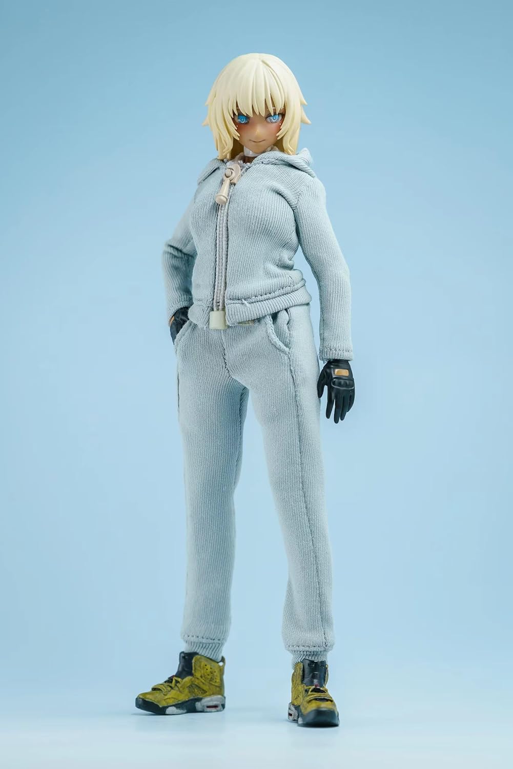 Fremego 1/12 Scale Female Clothes,Female Tight Vest Pants Hoodies Clothes Sports Tank Tops Sweater Trousers Costume Outfit Clothing for 6inch Action Figure Body (Black Hoodies+Vest+Pants)