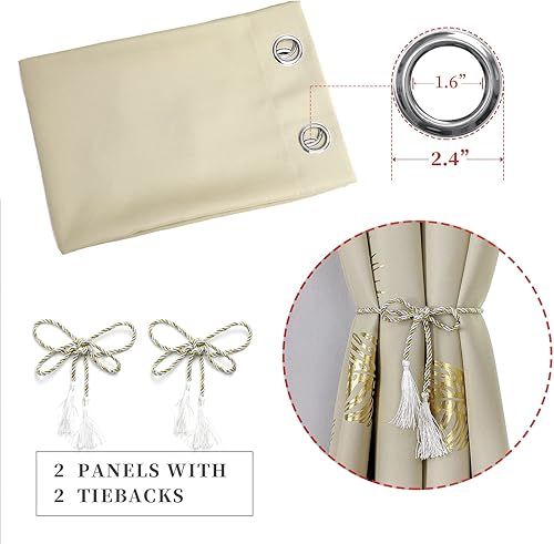 Miniatura 4 de Estelar Textiler Cortinas opacas con hojas de palmera, cortinas de ahorro de energía para oscurecer la habitación, cortinas de ventana para sala, 38