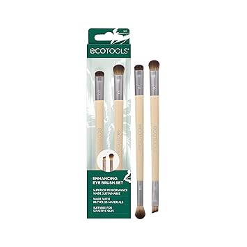 EcoTools Enhancing Eye Brush Set, Makeup Brushes For Liquid, Cream