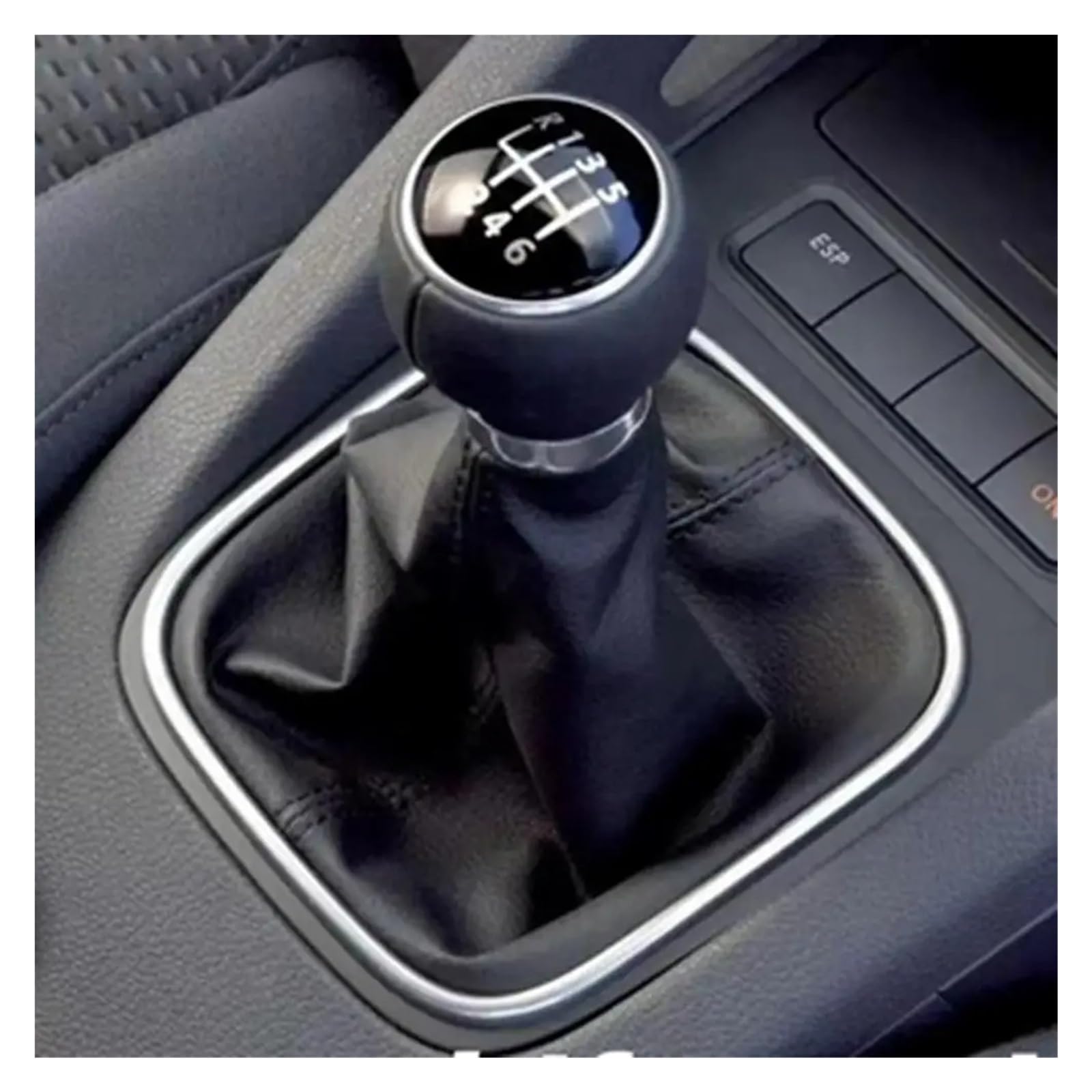Tusgt 6-Speed Knob Manual For Golf 5 6 For Jetta Mk5 Mk6 Car Stick Lever Shifter Handball With Gaiter Boot Cover 5/6 Speed Gear Shift Knob(6-Speed)