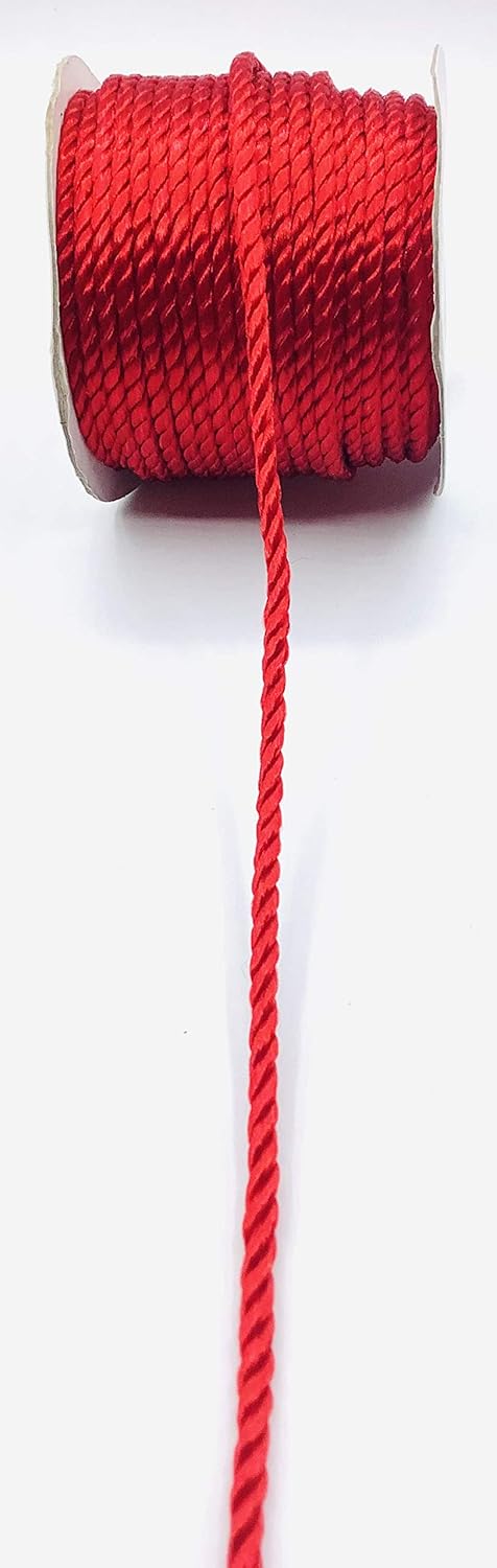 Trimplace 3/16" Decorative Twist Cord (Red, 27 Yards)