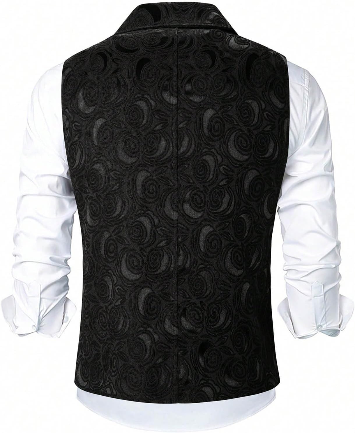 Cambkatl Mens Double Breasted Suit Vest, Stylish Paisley Slim Fit Formal Business Dress Waistcoat
