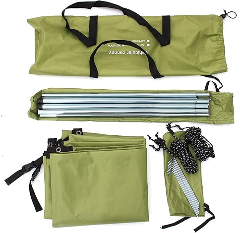 Miniatura 2 de Toldo impermeable para automóvil, toldo portátil de 9.84 x 6.56 pies, toldo portátil para vehículo, para campamento, al aire libre, SUV, verde