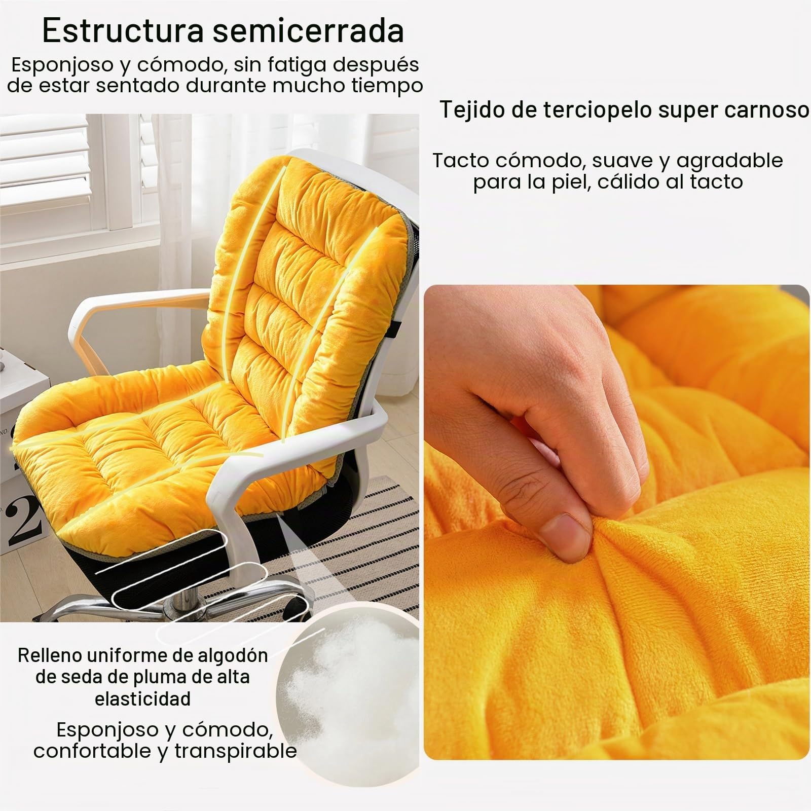 Almohadilla Electrica para Silla de Oficina, Almohadilla Térmica Cómoda, Almohadilla Térmica para Respaldo Completo, Manta Electrica con Control Remoto, Control de 9 Temperaturas y 4 Temporizadores(Be