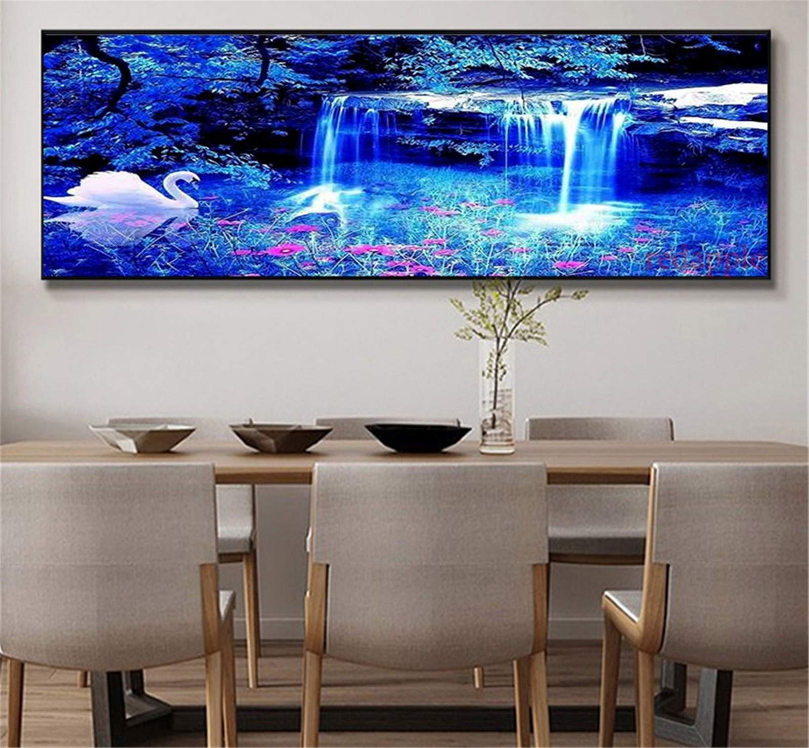 Diamond Painting Cascade Broderie Diamant 5D Grand Format XXL pour Décoration Salon 80x220cm