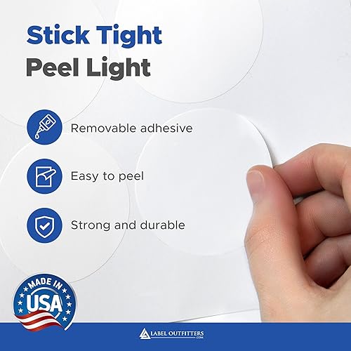 Miniatura 3 de 240 Label Outfitters® - Etiquetas redondas de inyección de tinta y láser de 2.5 pulgadas de diámetro con adhesivo extraíble, 20 hojas