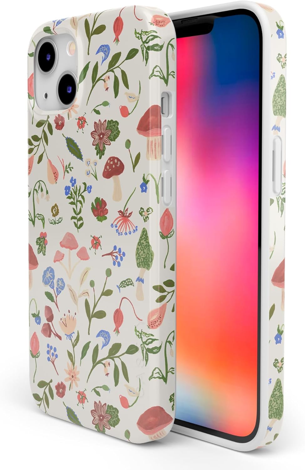 Casely iPhone 13 Case | Garden Party | Mushroom Floral | Compatible with MagSafe | Classic Ultra Slim Design