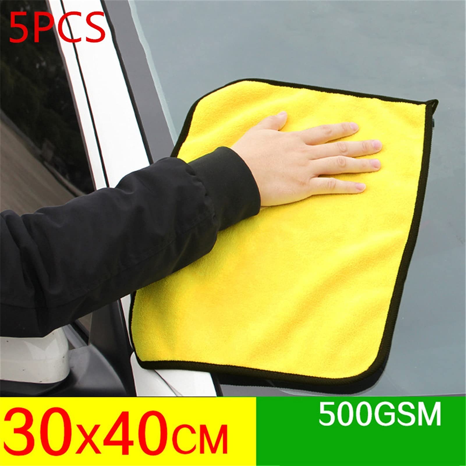 5/10X Extra Suave 30x60CM Toalla de Microfibra para Lavado de Autos Paño de Secado para Limpieza de Autos Paño para el Cuidado del Auto Toalla de Lavado para Autos (Color : 1) (4)