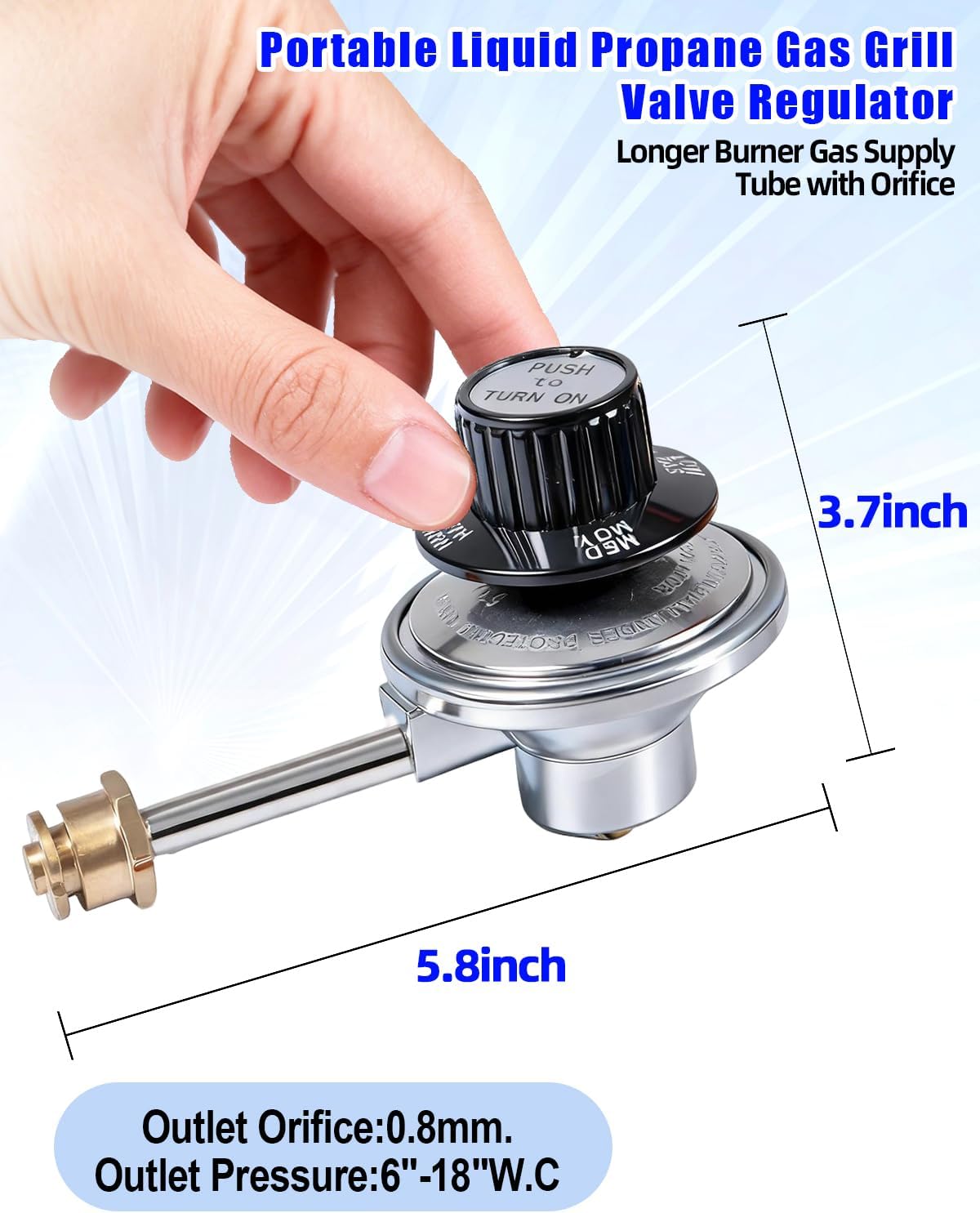 29102349 29103224A Regulator Control Valve Replacement fits Charbroil Grill2Go X200, Tru-Infrared 2012 Portable Gas Grill, Liquid Propane BBQ Regulator Adapter