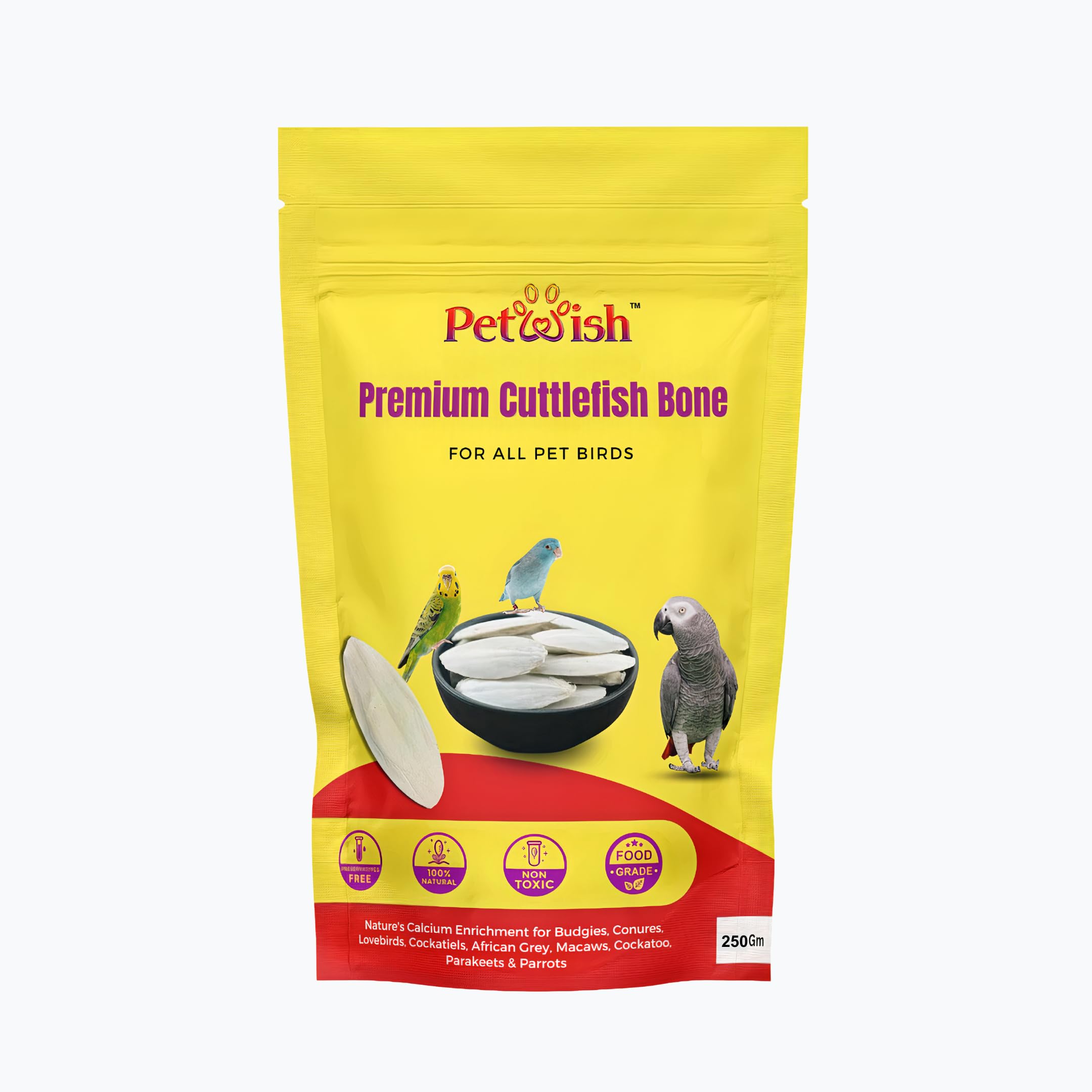 PETWISH Premium Cuttlefish Bone Birds Food Natures Calcium Enrichment for Budgies, Conures, Lovebirds, Cockatiels, African Grey, Macaws, Cockatoo, & Parrots (100 GM) (B0CMJ1HSWB) Amazon Price History, Amazon Price Tracker