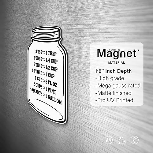 Miniatura 2 de Tabla de conversión de cocina en tarro imán estándar tabla de conversión decoración medidas de cocina para medición de alimentos, recetas fáciles de
