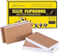 Vista 8 de PRIMBEEKS Premium Cuadernos Abatables en Blanco, Kit de 720 Hojas (1440 Páginas) Sin Sangría, Papel de Dibujo de 4.5" x 2.5" para Animación