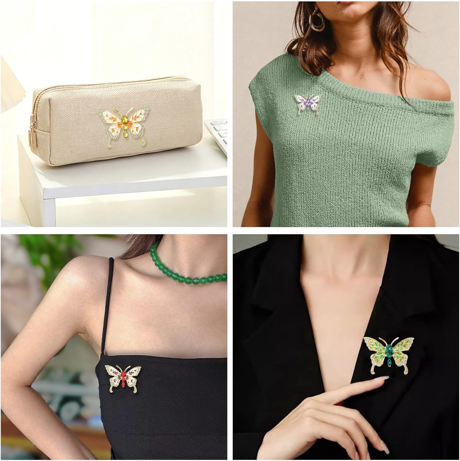 Airssory 4 Pcs Colorful Butterfly Enamel Pins for Clothes image 4