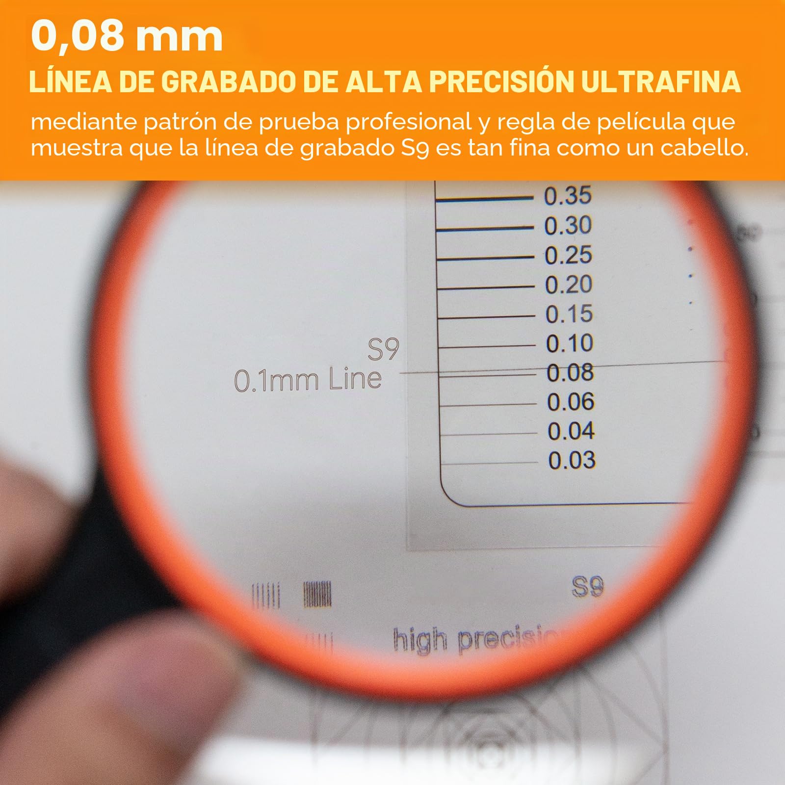 S9 Grabador láser, cortador láser con efecto de 90 W, borde de corte limpio, área de trabajo láser de 410x420 mm, para madera, metal, acrílico negro