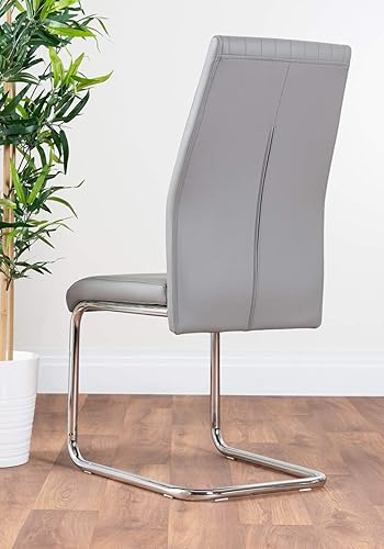 Miniatura 9 de Furniturebox UK Atlanta - Juego de mesa de comedor rectangular de metal cromado y 4 sillas Lorenzo gris elefante Sillas grises,Sillas negras,Sillas