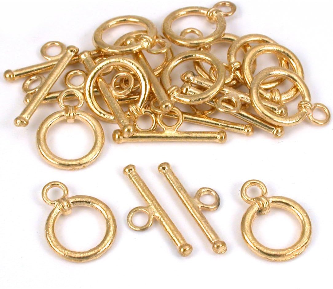 Round Toggle Clasp Gold Plated Jewelry 17mm Approx 12