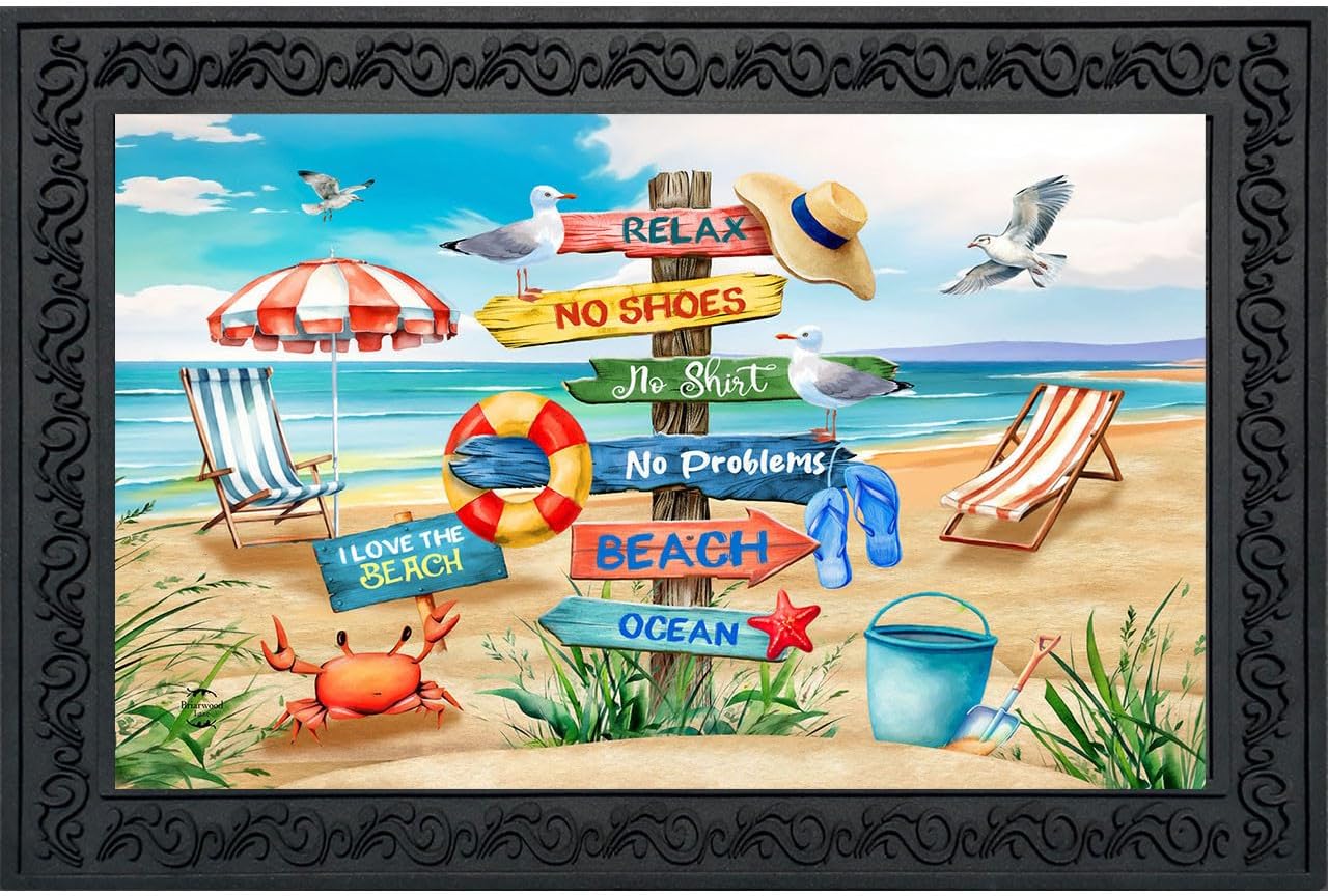 Briarwood Lane Flip Flops Beach Summer Doormat