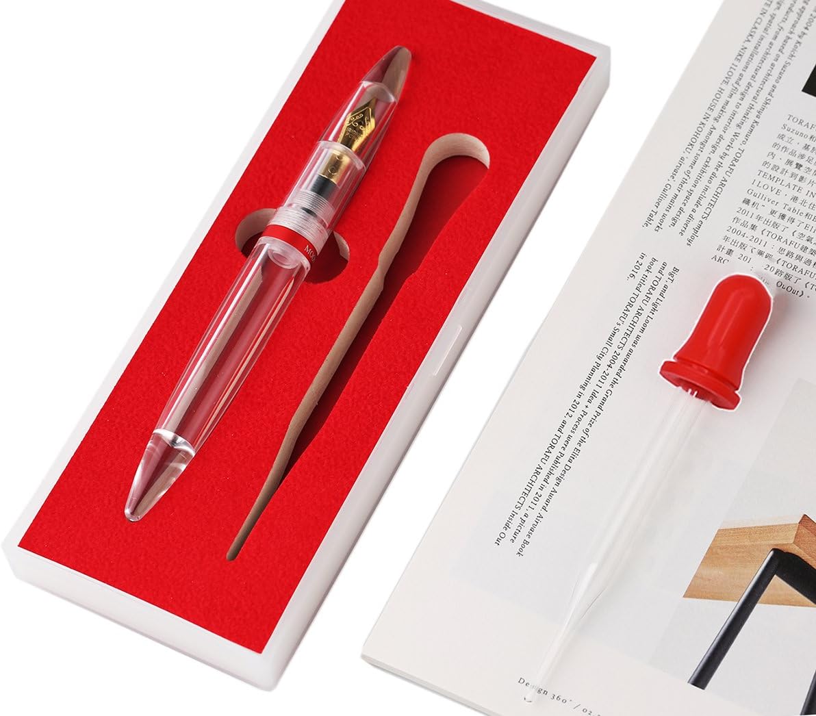 MAJOHN M2 Transparent Eye Dropper Filling Fountain Pen Large-Capacity Ink Storing, Extra Fine Nib Writing Calligraphy Pen Gift Set for Office/Business/Student/Signature