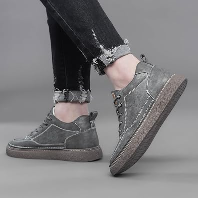 Men's Elevator Shoes Invisible Height Increasing Shoes Premium Leather Fashion Casual Shoes 2.4 Inches Taller Comfortable Walking Shoes for Heel
