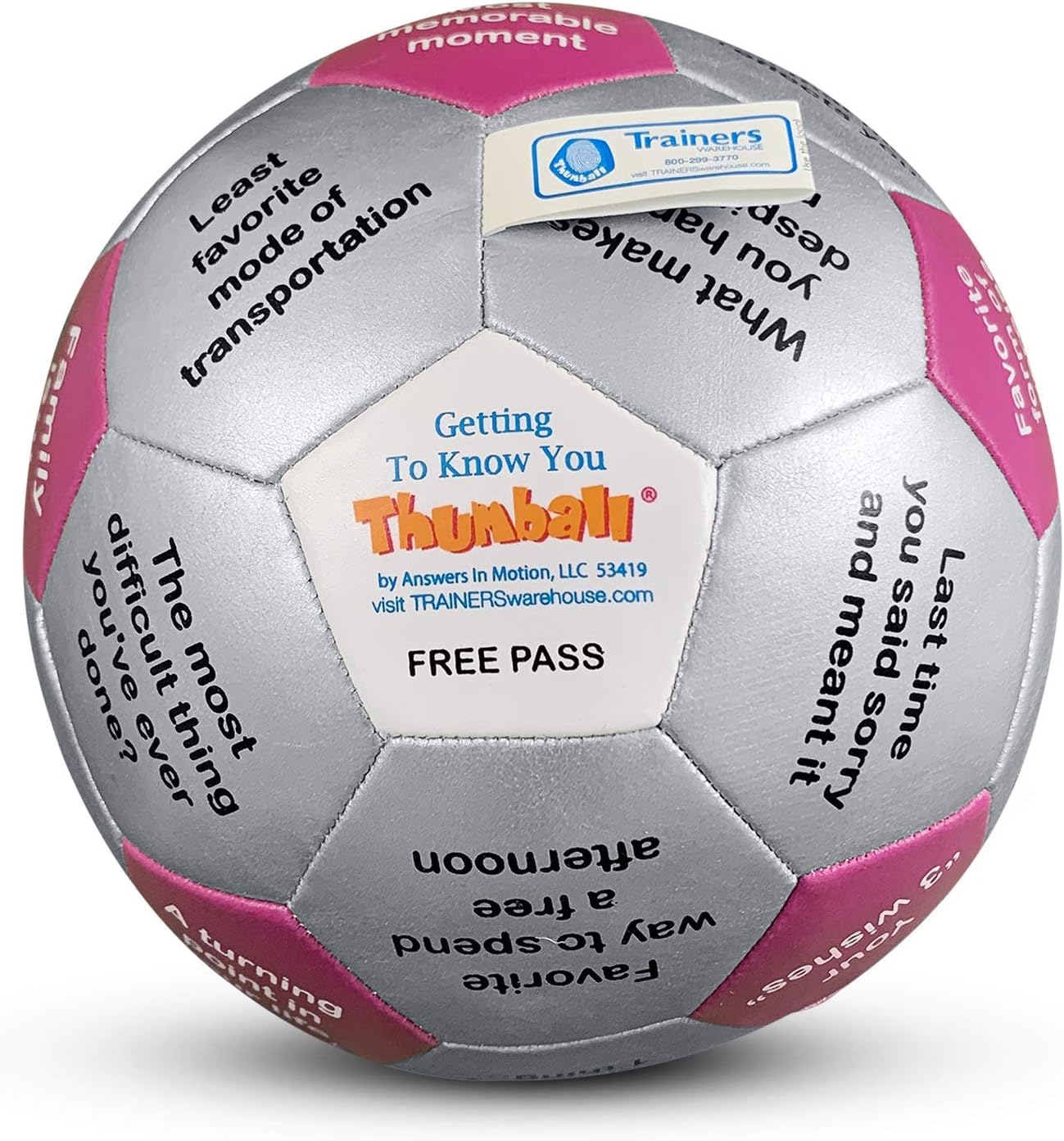Trainers Warehouse 6" Thumball Collection, 32 Prompts for Conversation, Team Building, Relationship and Training