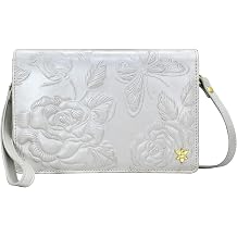Anuschka Womens Womens Original Hand-painted Genuine Leather 4-in-1 Organizer Crossbody