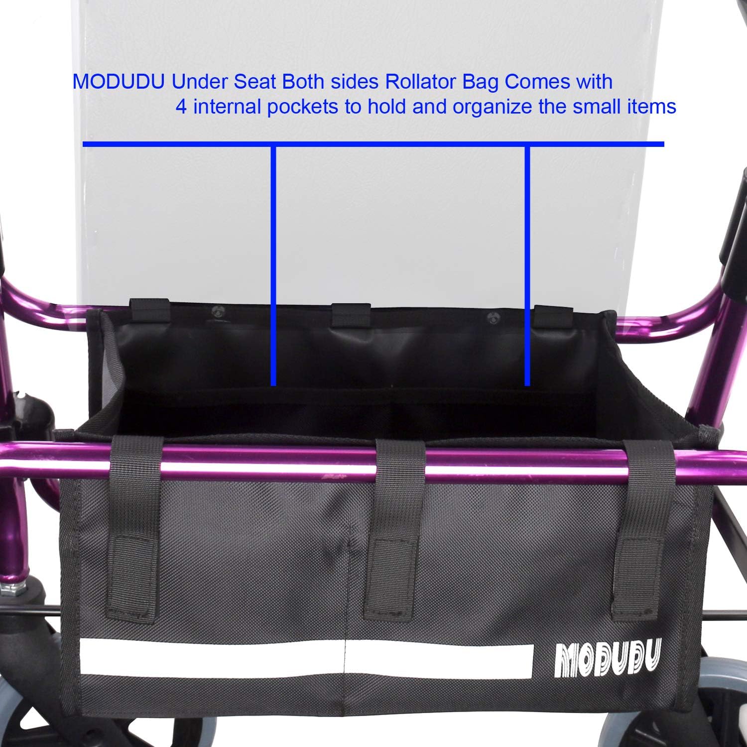 Under Seat Rollator Bag or Tote for Four Wheel Rollator or Walker Bag Wheel Rollator Bag Tote Organizer Pouch Storage for Wheel Rollator or Walker (Black) : Health & Household