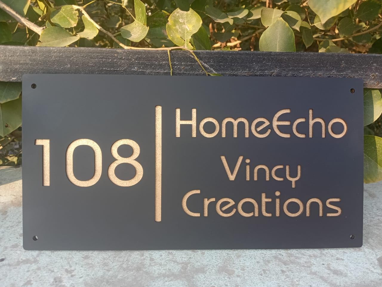 Personalized Waterproof Luxury Door Name Plates for Home Entrance (15x30 Cm) with 3D Letters- Ideal for Home, Office and Outdoor Entrances With Stainless Steel Screws || Door name plates (B&G) — Amazon image 2
