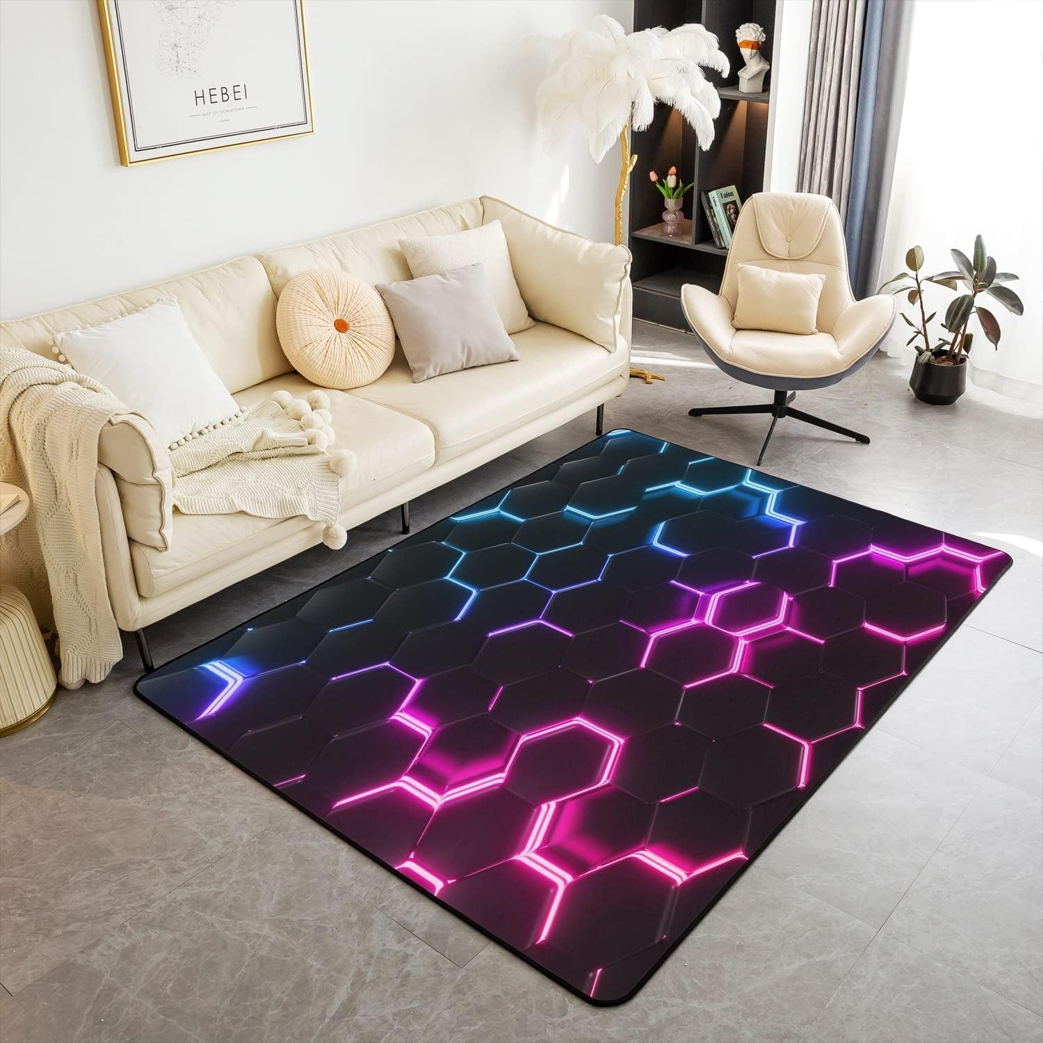 Tapis de salon antidérapant et facile d'entretien lavable 180x280