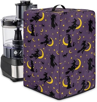 Halloween Moon Cat Juicer Cover, Waterproof Blender Mixer Coffee Machine Dust Cover Fits Most Standard-Size Juicers, Dustproof Kitchen Appliance Cover Home Decor