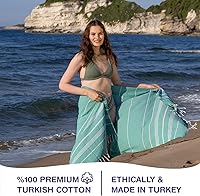Vista 17 de Oversized Turkish Beach Towel 38’’x71’’ - Set of 2 100% Turkish Cotton Lightweight Sand Free Quick Dry Pool Towels Extra Large Bath Towels for