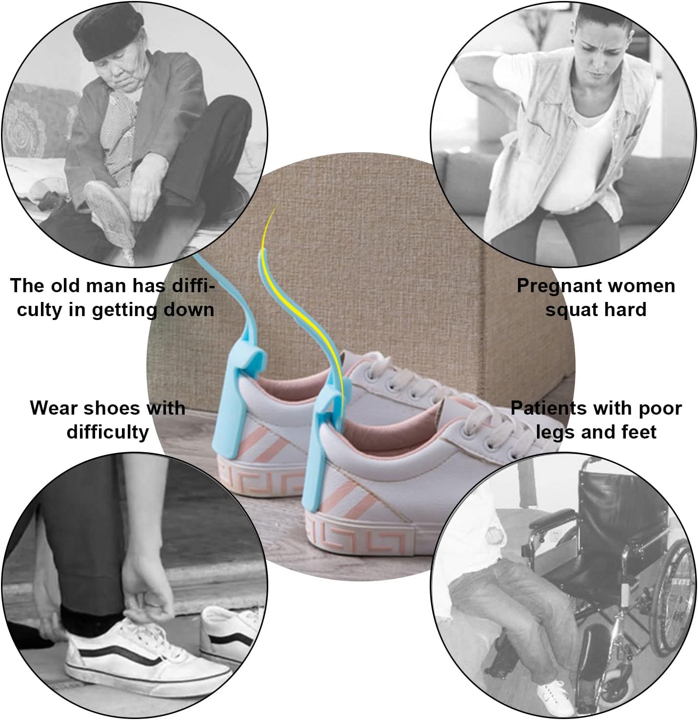 5 Stks Luie Schoen Helper Draagbare Schoen Lifting Helper Behandeld Gemakkelijk Zet Schoenen Aan Of Uit