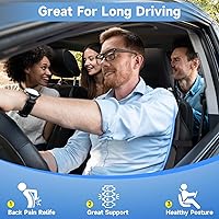 Vista 9 de Almohada de apoyo lumbar para automóvil, camión, accesorios de espuma viscoelástica, cojín de respaldo para asiento de conducción, soporte lumbar