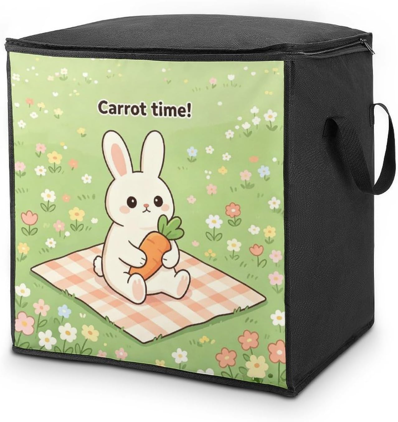 Fun Little Bunnies Storage Bags Moving Bags Storage Bins | Comforter Storage Bag Reinforced Handles & Zippers Foldable Closet Organizers and Storage for Blanket Pillow Clothes