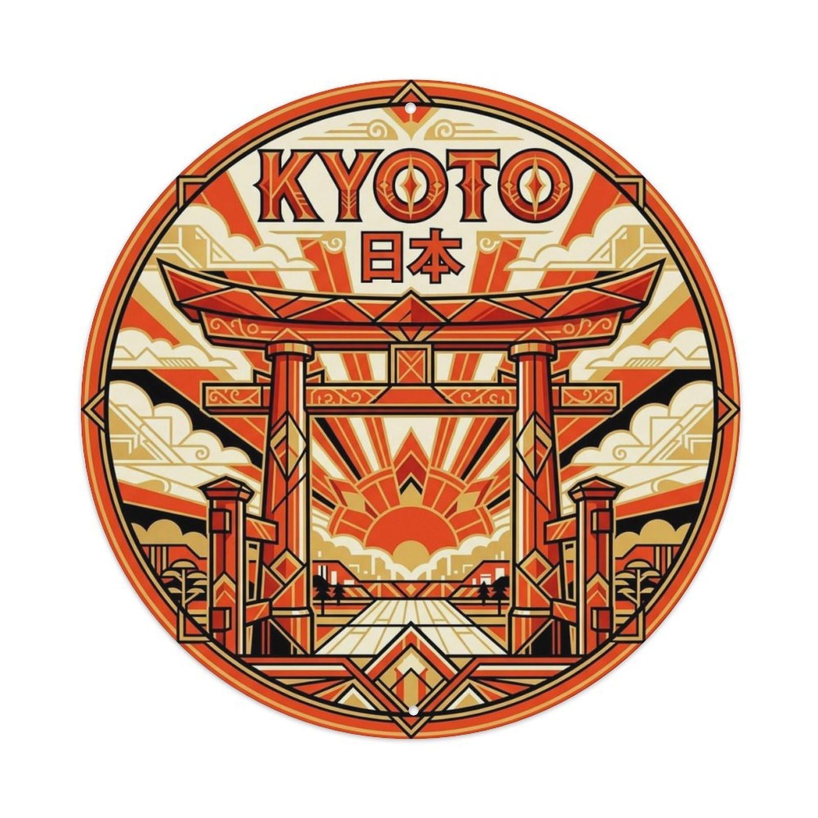 Kyoto Japan Heritage Travel Modern City Street Metal Tin Sign