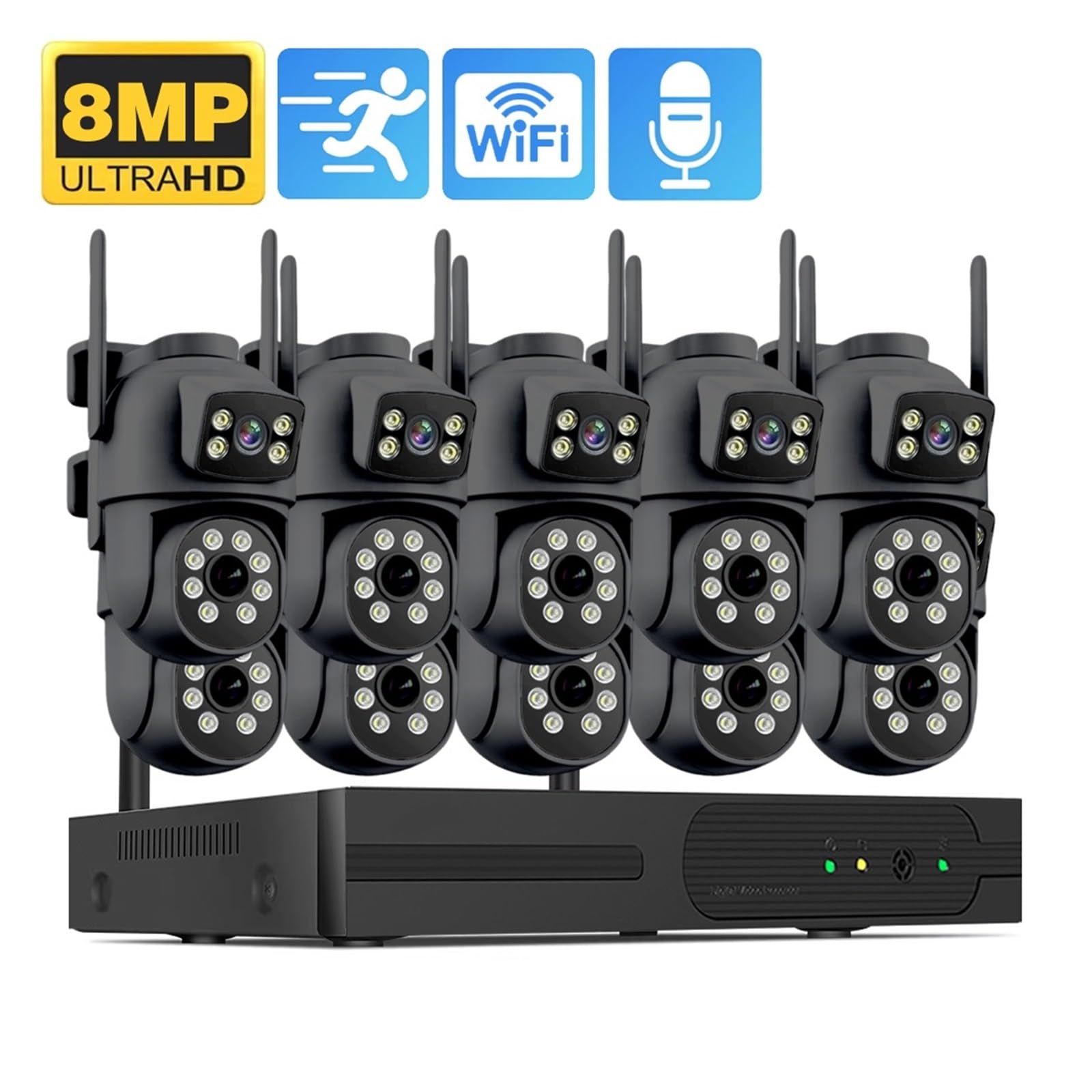 CCTV WiFi à Double Objectif 4K 8MP à Double écran