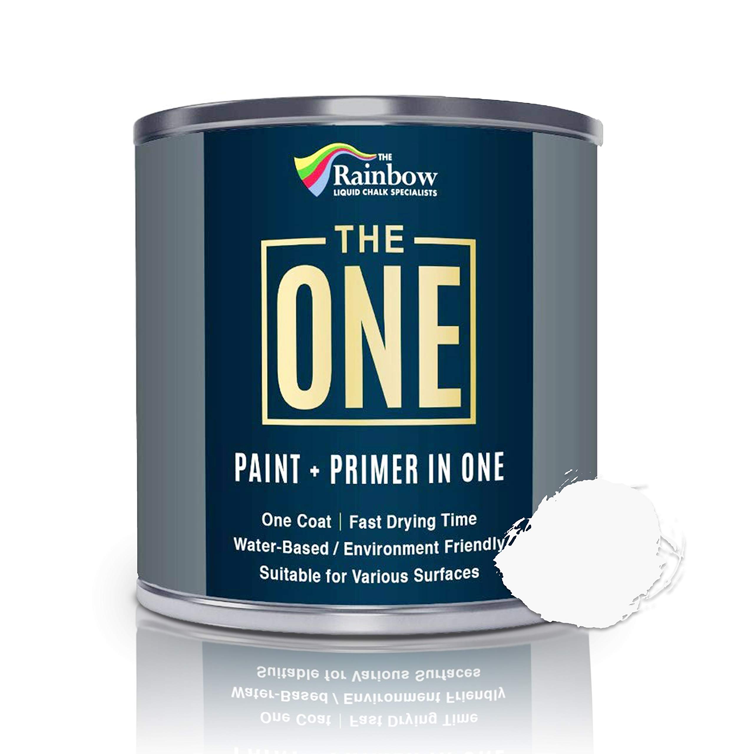 THE ONE Paint & Primer: Most Durable All-in-One Furniture Paint, Cabinet Paint, Front Door Paint, Wall Paint, Bathroom, Kitchen - Quick Drying Interior & Exterior (Off White, Gloss, 1 Liter)